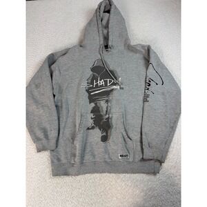 Shady Ltd Mens Drawstring Hoodie Sweatshirt Graphic Print Y2K Fleece Gray Large